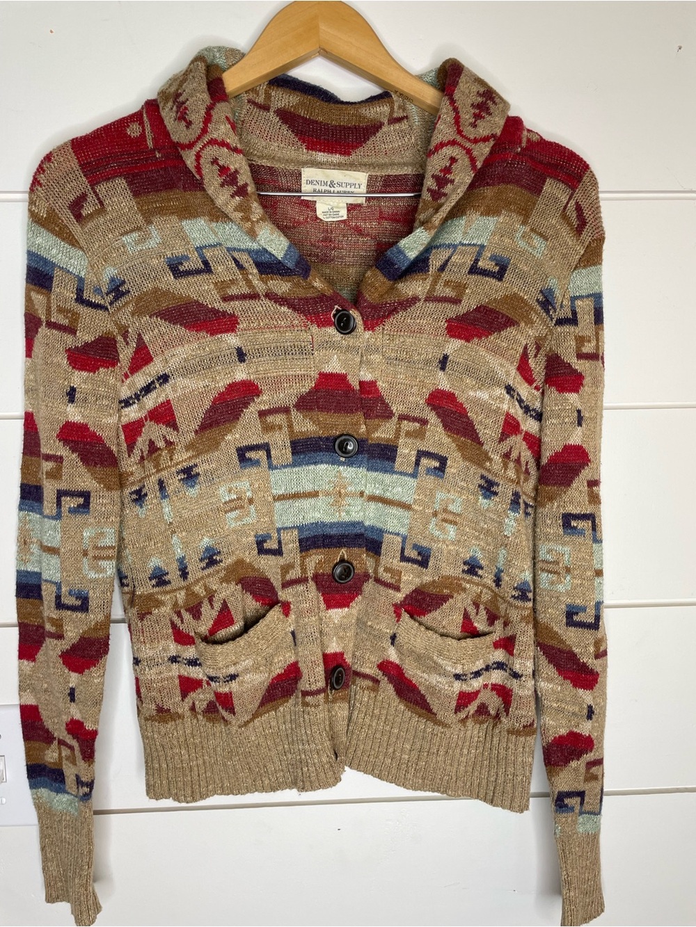 VTG Denim & Supply Ralph Lauren Southwestern Cardigan Sweater Women's Large